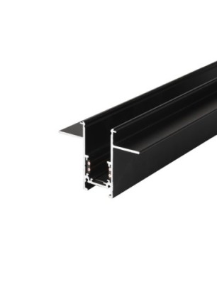 Alfa szynoprzewód dwufazowy magnetyczny profil TRACK MAGNETIC 52 GIPS2 + zaślepki końcowe Czarny