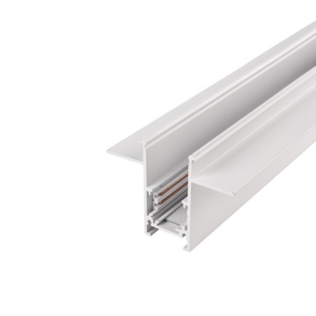 Alfa szynoprzewód dwufazowy magnetyczny profil TRACK MAGNETIC 52 GIPS2 + zaślepki końcowe Biały