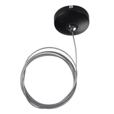 Podsufitka z kablem zasilającym do szynoprzewodów TRACK CEILING PLATE + WIRE Czarny