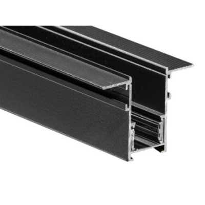 Alfa szynoprzewód dwufazowy magnetyczny profil TRACK MAGNETIC 52 GIPS1 + zaślepki końcowe Czarny