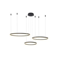 HALO PENDANT 100+80+60 CCT BK + REMOTE CONTROL Czarny