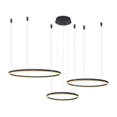 HALO PENDANT 100+80+60 CCT BK + REMOTE CONTROL Czarny