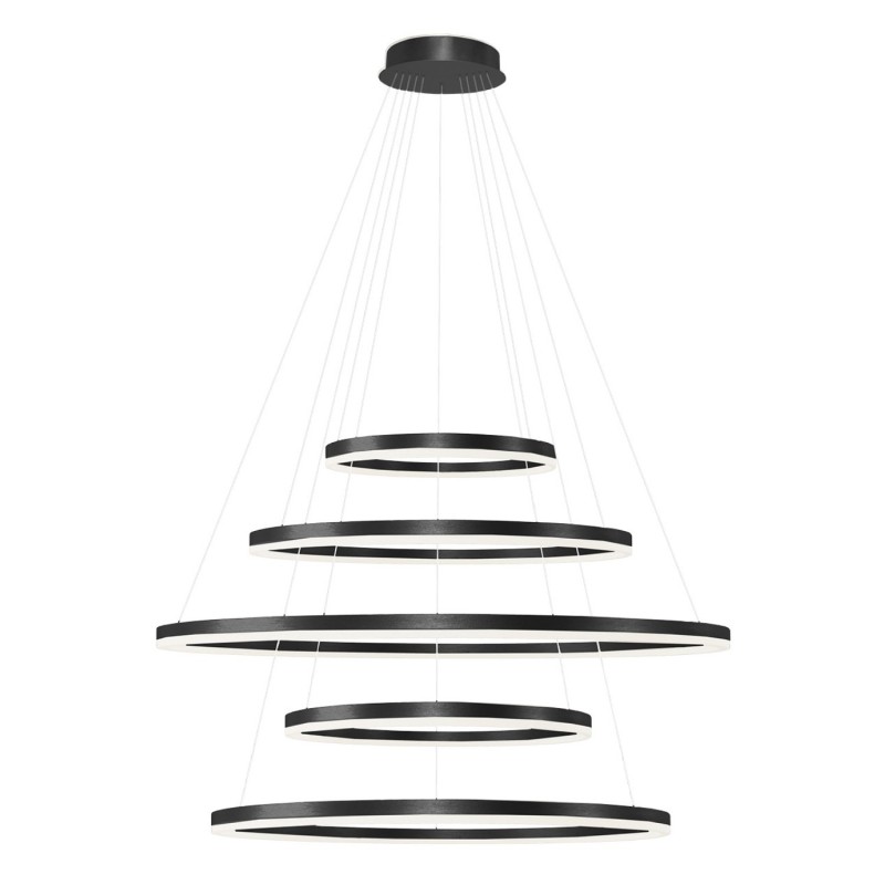 HALO PENDANT 150+120+100+80+60 CCT BK + REMOTE CONTROL Czarny