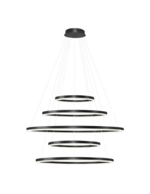 HALO PENDANT 150+120+100+80+60 CCT BK + REMOTE CONTROL Czarny