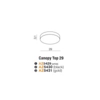 CANOPY TOP 29cm BK Czarny