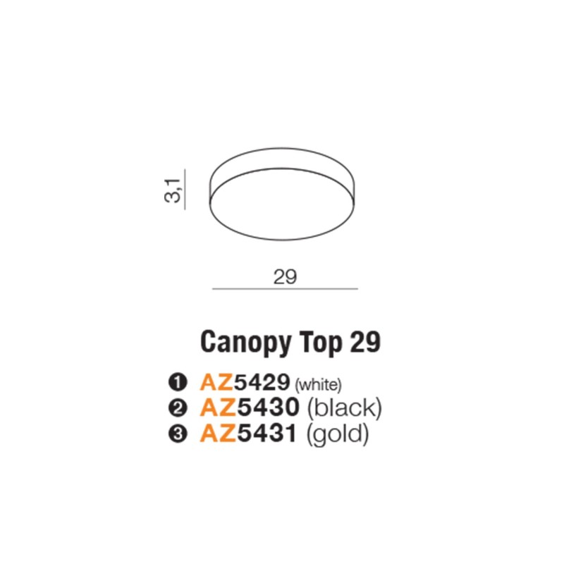 CANOPY TOP 29cm BK Złoty