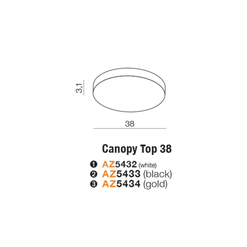 CANOPY TOP 38cm BK Biały