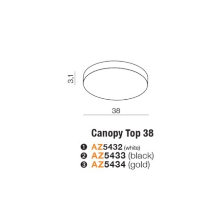 CANOPY TOP 38cm BK Złoty