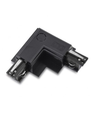 Zasilacz / złącze L lewe do szynoprzewodu podtynkowe TRACK 3LINE L CONNECTOR LEFT GIPS  Czarny