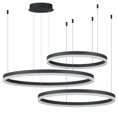 HALO PENDANT 80+60+40 CCT + REMOTE CONTROL Czarny