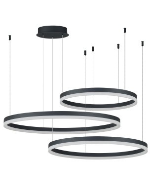 HALO PENDANT 80+60+40 CCT + REMOTE CONTROL Czarny